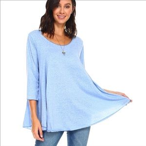 Simplicitie Blue Heather Flowy Tunic